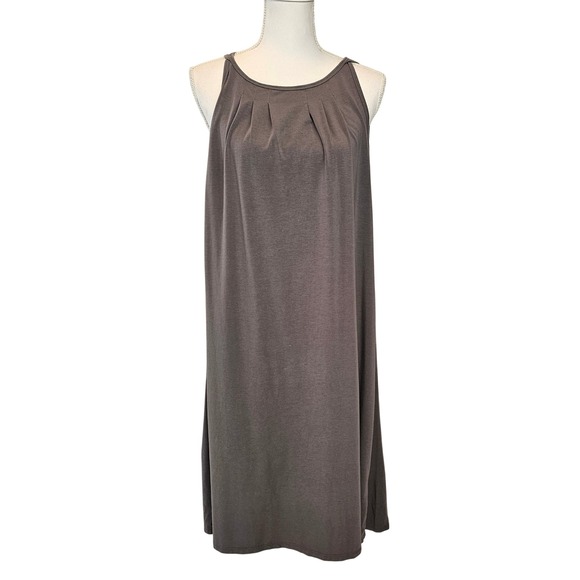 Garnet Hill Sleeveless Dress Gray‎ Midi Size Small Comfy Chic Capsule Wardrobe - Picture 2 of 9